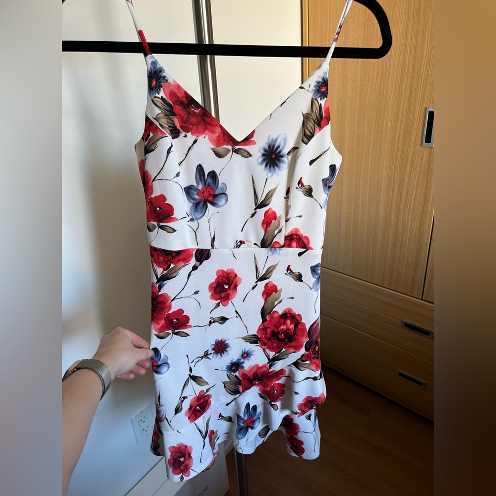 Aqua floral mini dress
